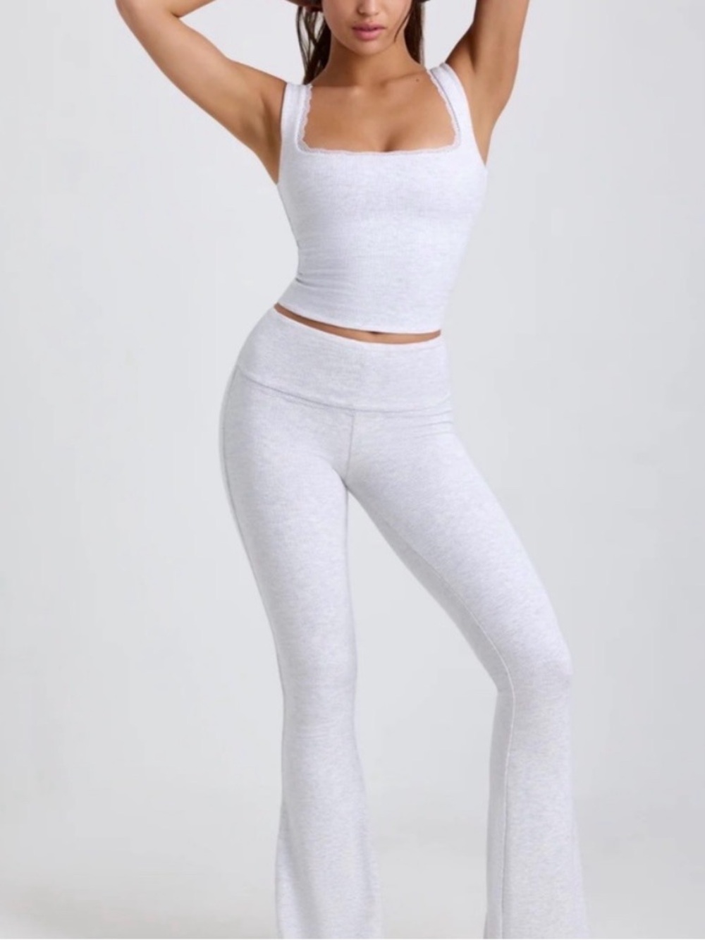 OhPolly Ribbed gray heather flare Pant